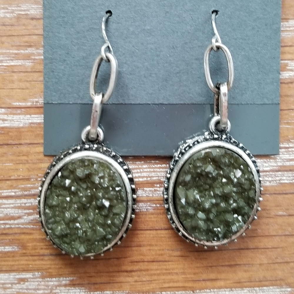 🎉 5 for $25: Green/black earrings